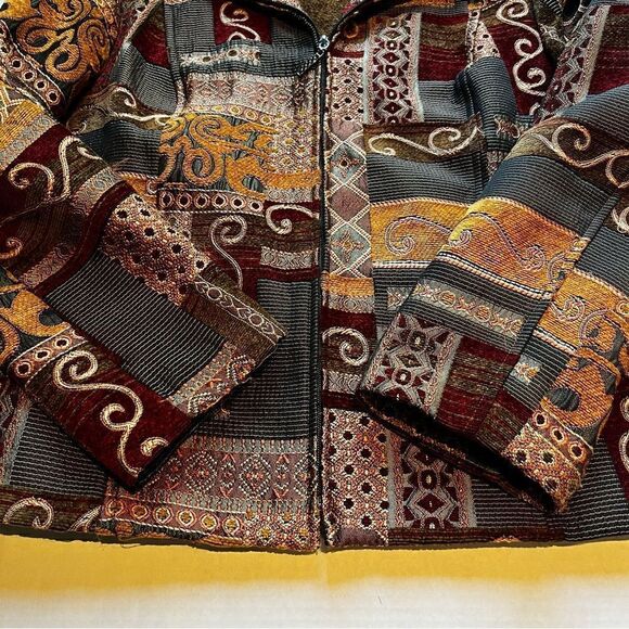 Preswick Moore Jacket Large Beautiful fall colors, dark red, brown, mustard - Picture 7 of 9